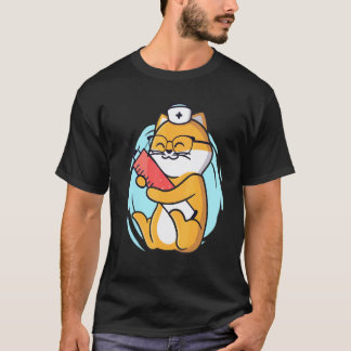 Nurse Cat With Syringe Thanks Frontline Healthcare T-Shirt