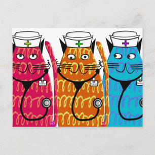 Nurse Cats Postcard