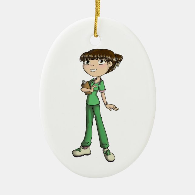 Nurse Ceramic Tree Decoration (Front)