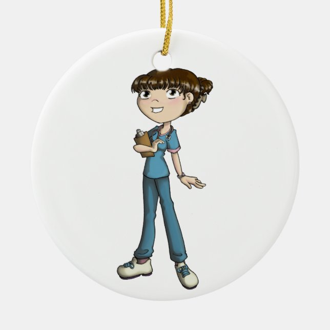 Nurse Ceramic Tree Decoration (Front)