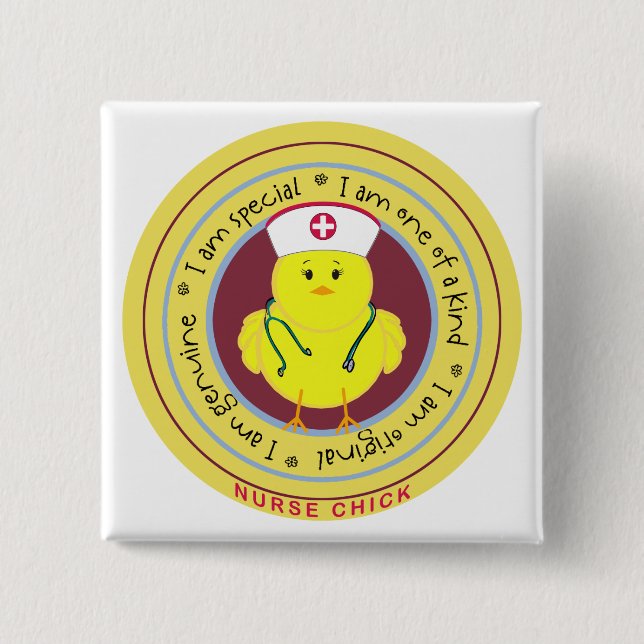 Nurse Chick 15 Cm Square Badge (Front)