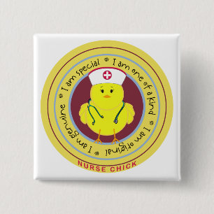 Nurse Chick 15 Cm Square Badge