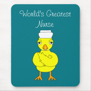 Nurse Chick Arms Folded Mouse Mat