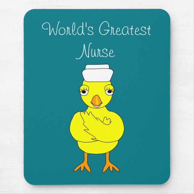 Nurse Chick Arms Folded Mouse Mat (Front)