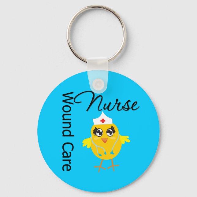 Nurse Chick v1 Wound Care Nurse Key Ring (Front)