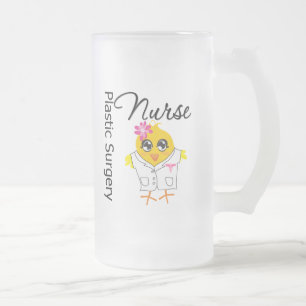 Nurse Chick v2 Plastic Surgery Nurse Frosted Glass Beer Mug