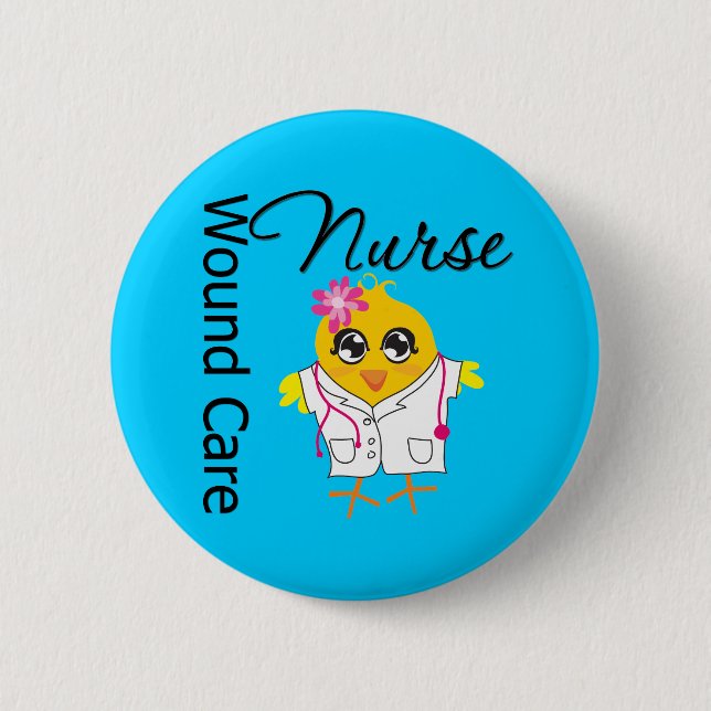 Nurse Chick v2 Wound Care Nurse 6 Cm Round Badge (Front)