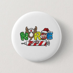 Nurse Christmas 6 Cm Round Badge