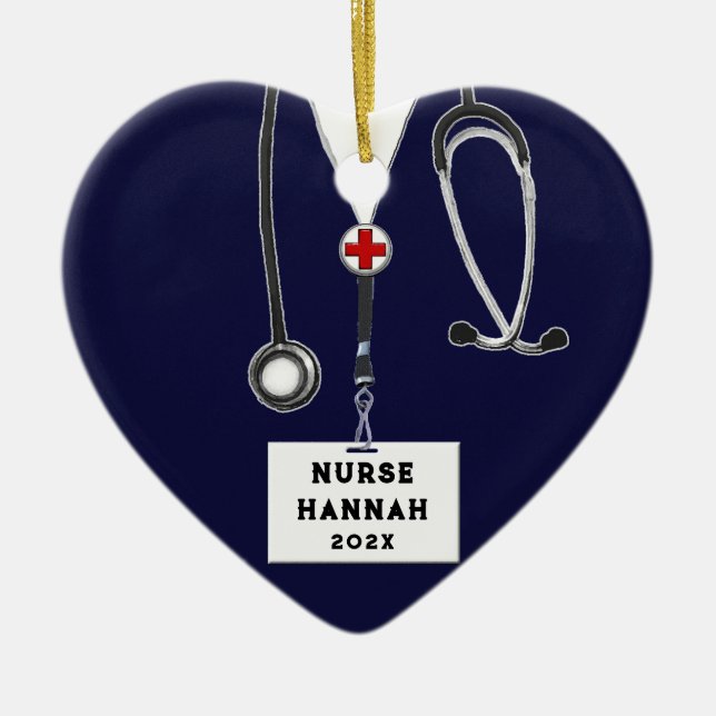 Nurse Christmas Collectable Ceramic Tree Decoration (Front)