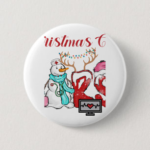 Nurse Christmas Crew 6 Cm Round Badge