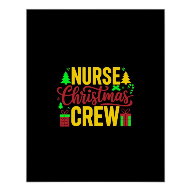 Nurse Christmas Crew Digital Art Design Poster (Front)