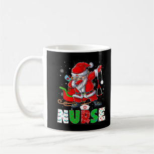 Nurse Christmas Dabbing Santa Scrubs Nurses Xmas M Coffee Mug