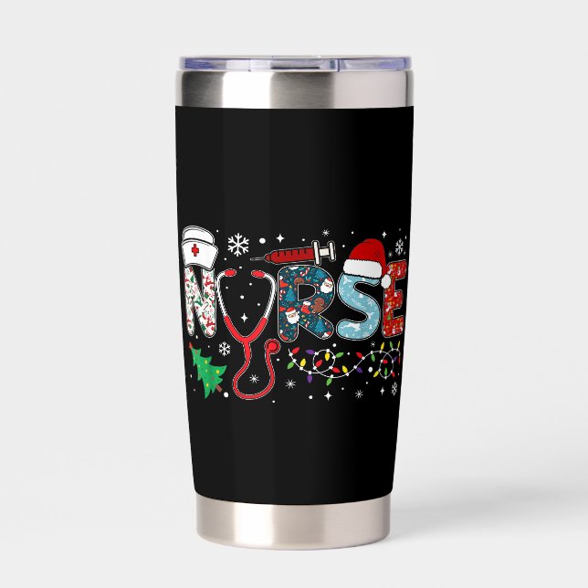 NURSE Christmas Design Insulated Tumbler (Front)