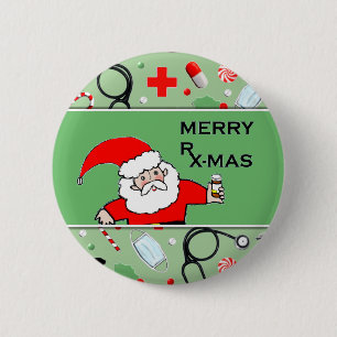 nurse Christmas flair 6 Cm Round Badge
