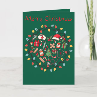 Nurse Christmas Folded Greeting Card