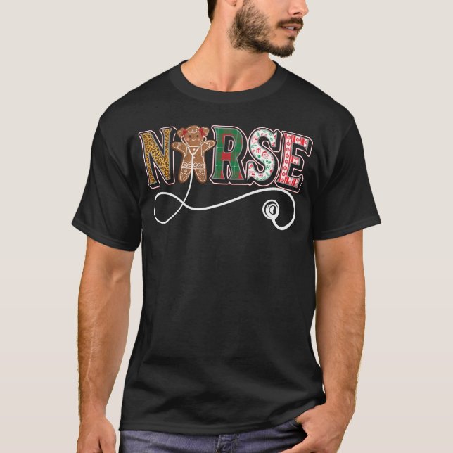 Nurse Christmas Gingerbread Xmas Hospital T-Shirt (Front)