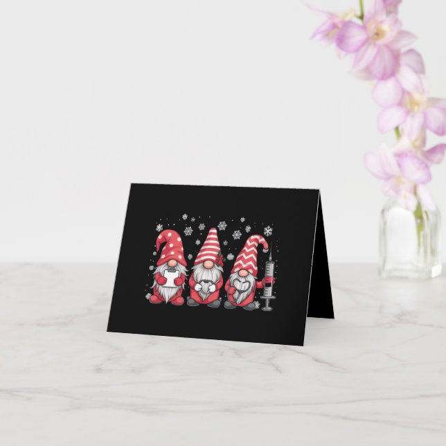Nurse Christmas Gnomes Cute Xmas Scrub Card (Orchid)