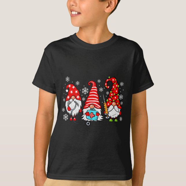 Nurse Christmas Gnomes Xmas Scrub Top Er Rn Nursin (Front)