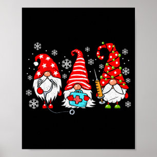 Nurse Christmas Gnomes Xmas Scrub Top Er Rn Nursin Poster