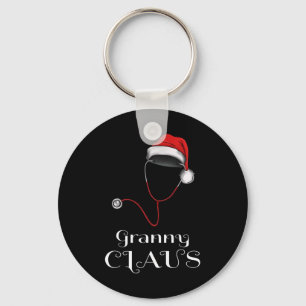 Nurse Christmas Granny Claus Matching Pajama Santa Key Ring