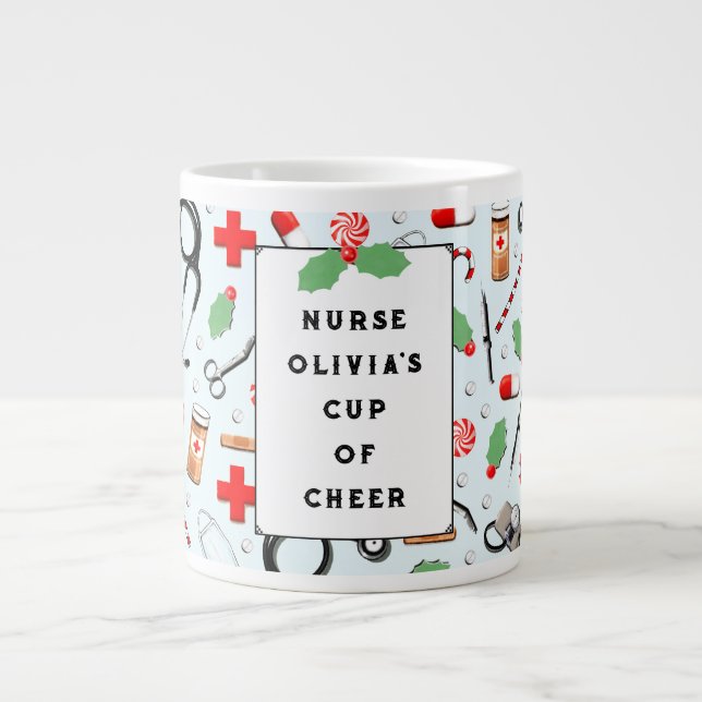 Nurse Christmas Large Coffee Mug (Front)