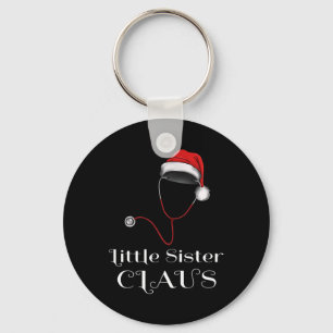Nurse Christmas Little Sister Claus Matching Santa Key Ring