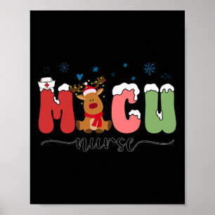 Nurse Christmas Men Women Medical Intensive Care U Poster