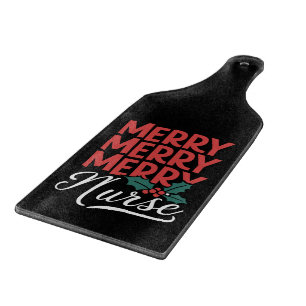 Nurse Christmas Merry Nurse Nursing Gifts Holiday Cutting Board
