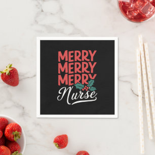 Nurse Christmas Merry Nurse Nursing Gifts Holiday Napkin