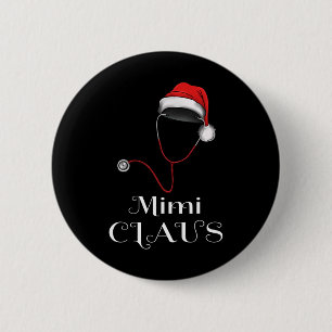 Nurse Christmas Mimi Claus Matching Pajama Santa H 6 Cm Round Badge