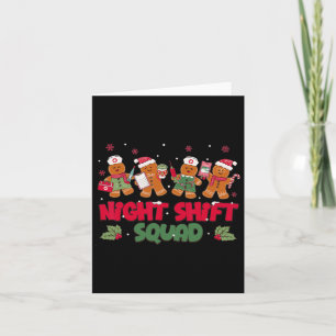 Nurse Christmas Night Shift Squad Gingerbread Rn E Card