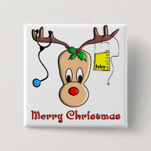 Nurse Christmas Reindeer Gifts 15 Cm Square Badge