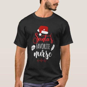 Nurse Christmas Santa s Favorite Nurse Xmas Scrub T-Shirt
