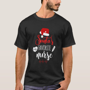 Nurse Christmas Santa's Favourite Nurse Xmas Scrub T-Shirt