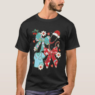 Nurse Christmas School Nurse Stethoscope Bow RN CN T-Shirt