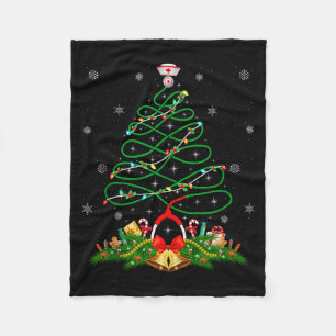 Nurse Christmas Scrub Tops Nursing Stethoscope Xma Fleece Blanket