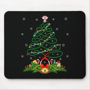 Nurse Christmas Scrub Tops Nursing Stethoscope Xma Mouse Mat