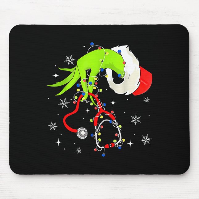 Nurse Christmas Stethoscope Nurses Xmas Pajamas Sa Mouse Mat (Front)