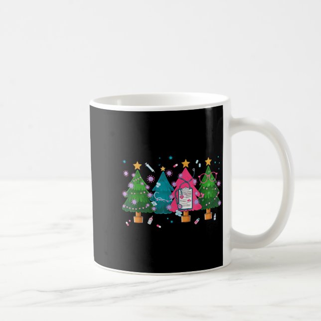 Nurse Christmas Stethoscope Nurses Xmas Scrub Top  Coffee Mug (Right)