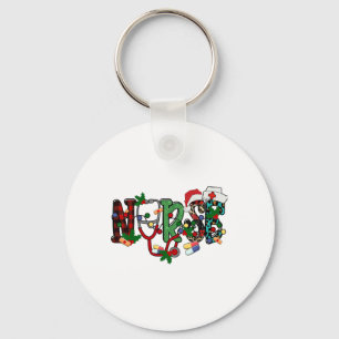 Nurse Christmas Stethoscope Nurses Xmas Scrub Top Key Ring