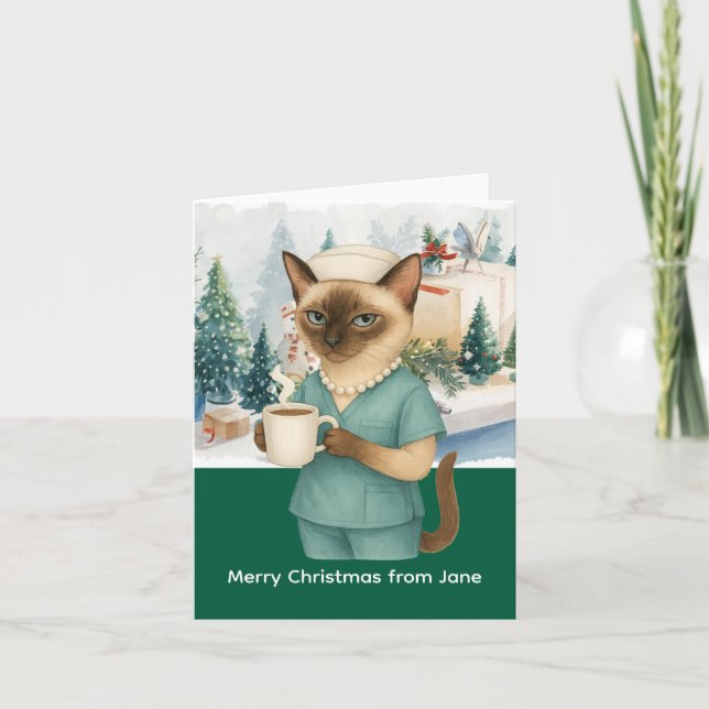 Nurse Christmas time at working place  Card (Front)