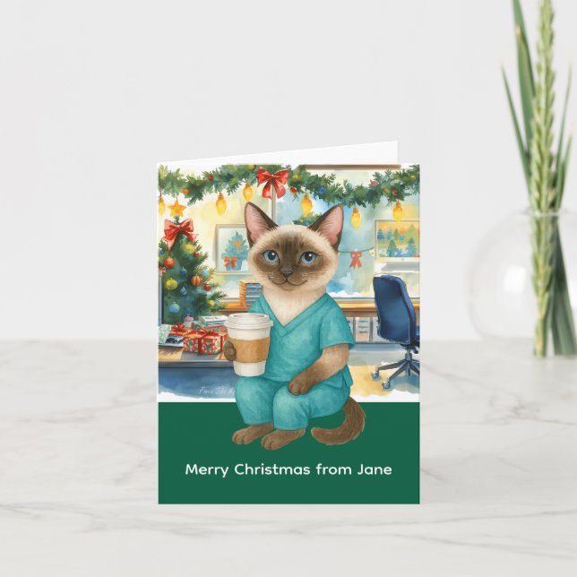 Nurse Christmas time at working place  Card (Front)