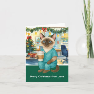 Nurse Christmas time at working place Card