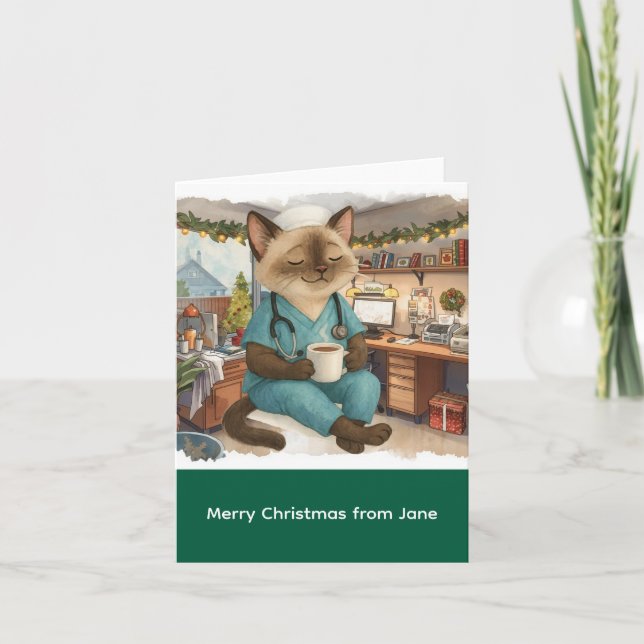 Nurse Christmas time at working place  Card (Front)