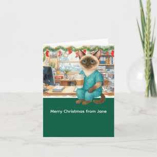 Nurse Christmas time at working place Card