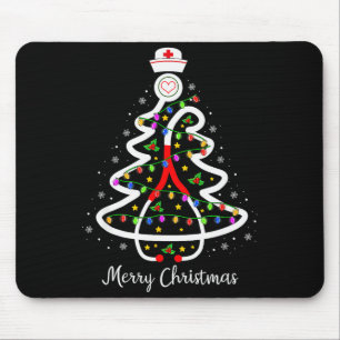 Nurse Christmas Tree Shirt Stethoscope Nursing Nic Mouse Mat