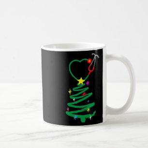 Nurse Christmas Tree Stethoscope Nurses Xmas Scrub Coffee Mug