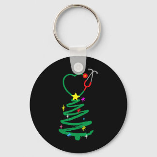Nurse Christmas Tree Stethoscope Nurses Xmas Scrub Key Ring