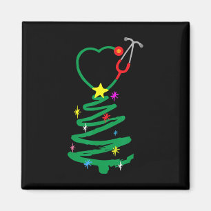 Nurse Christmas Tree Stethoscope Nurses Xmas Scrub Magnet