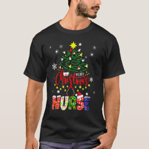 Nurse Christmas Tree Stethoscope Rn Lpn Scrub Nurs T-Shirt